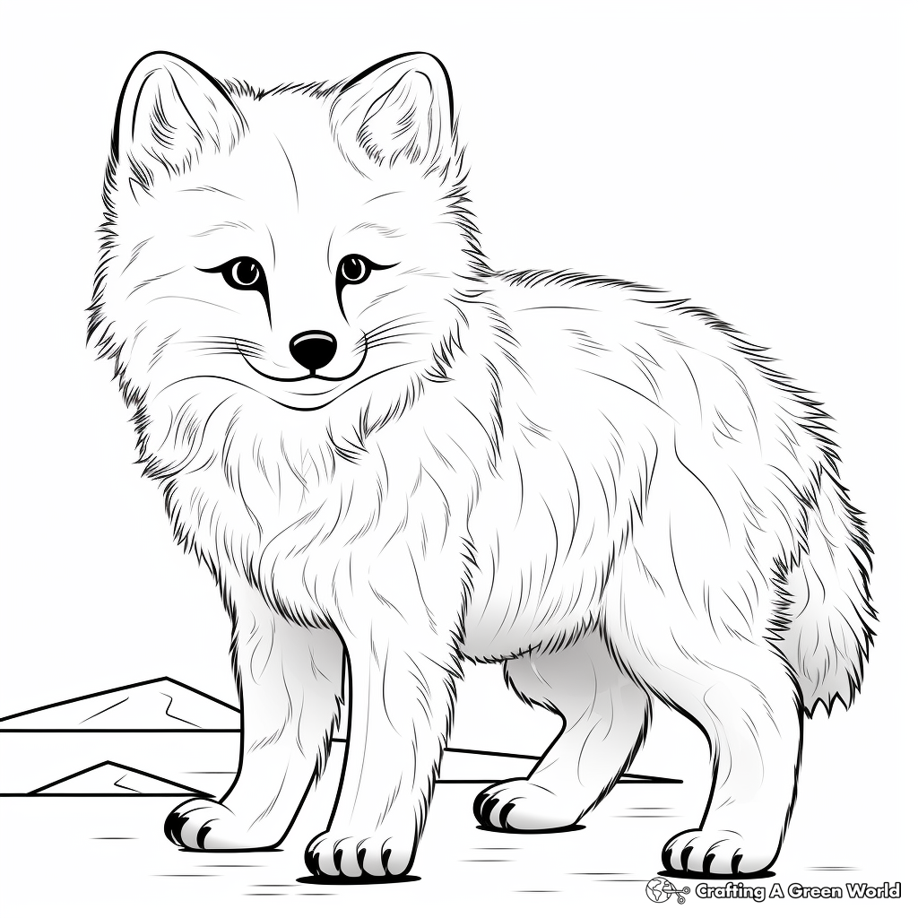 Arctic Fox Coloring Pages Free Printable
