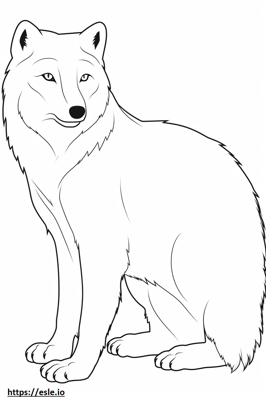 Arctic Fox Friendly Coloring Page