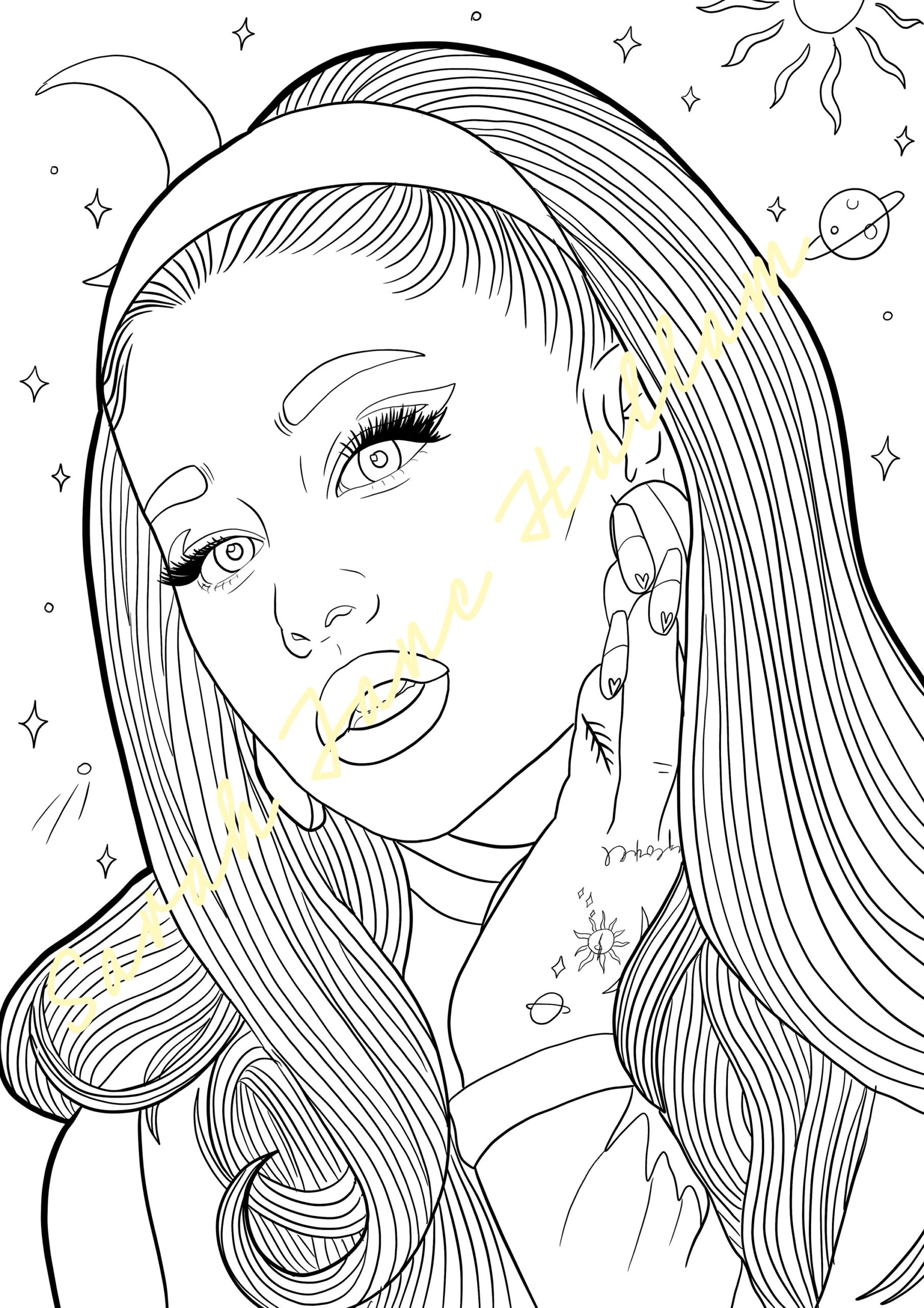 Ariana Grande Printable Coloring Sheet Bundle Etsy Singapore