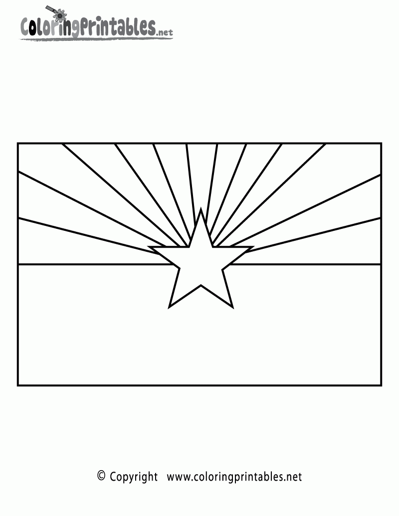 Arizona Flag Coloring Page A Free Travel Coloring Printable