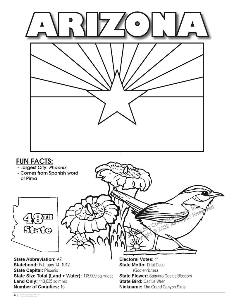 Arizona State Flag Coloring Page