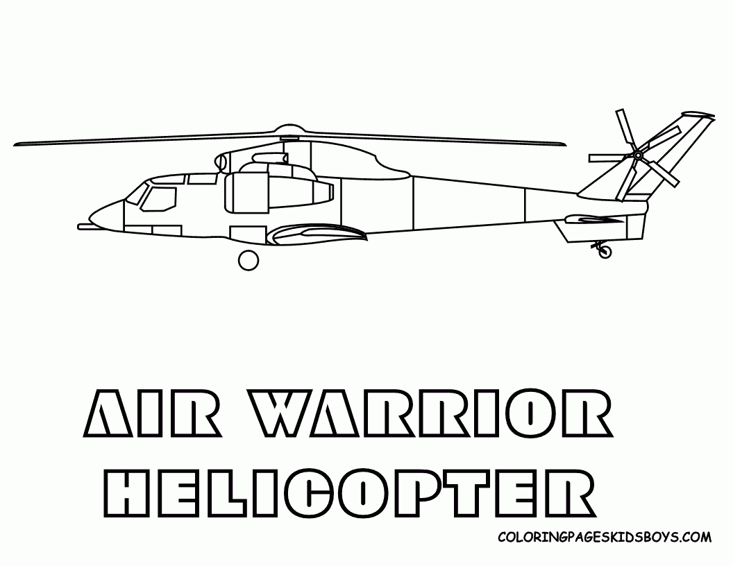 Military Helicopter Coloring Pages