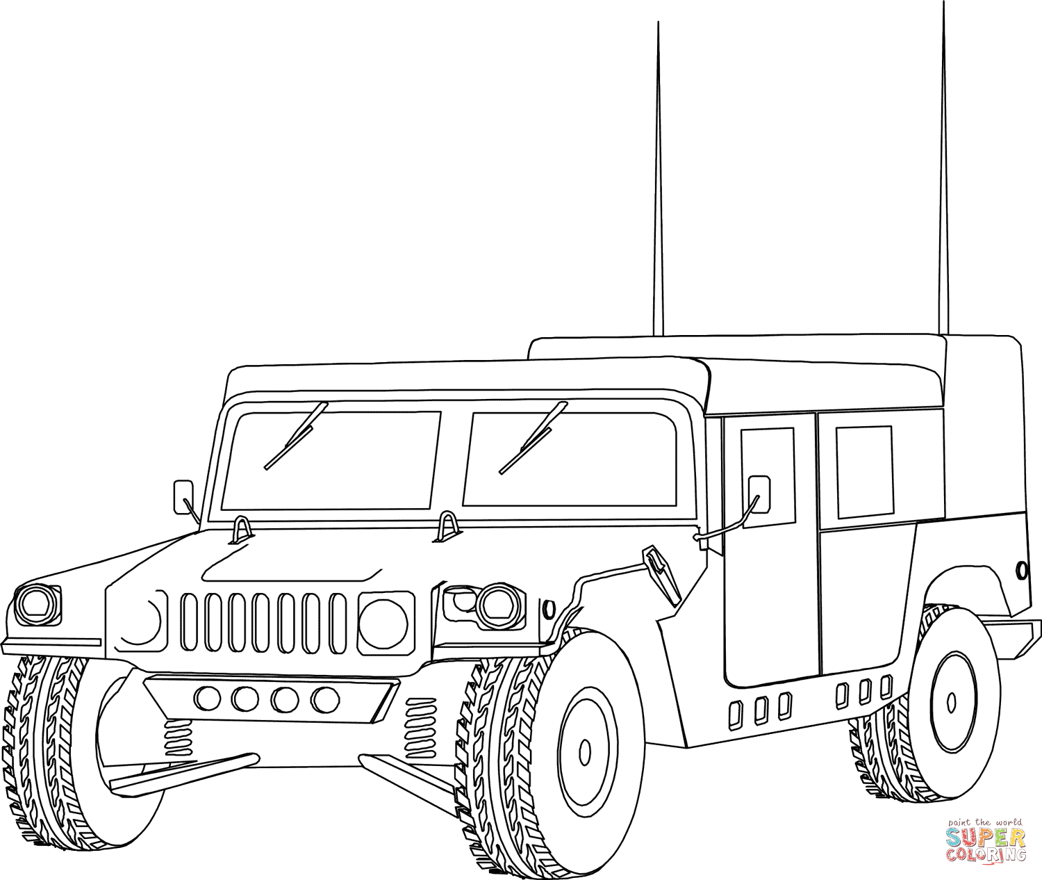Military Vehicle Coloring Pages