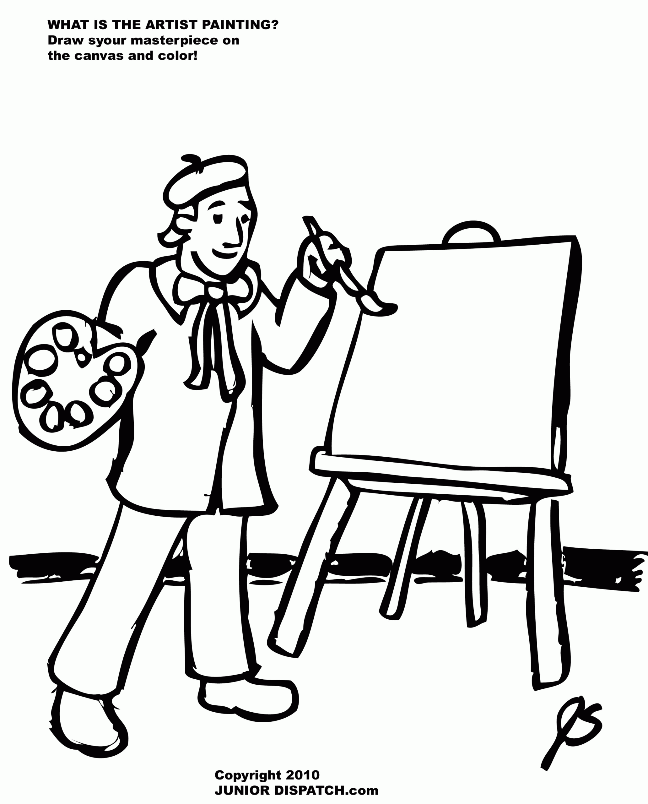Artist Coloring Page