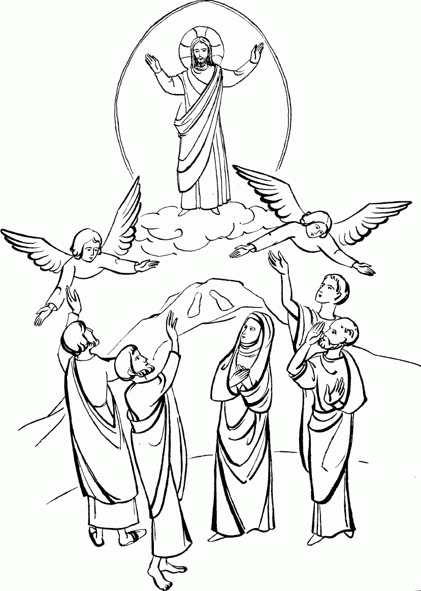 Ascensione Di Ges 16 GIF 829 1163 Jesus Coloring Pages Ascension Of Jesus Sunday School
