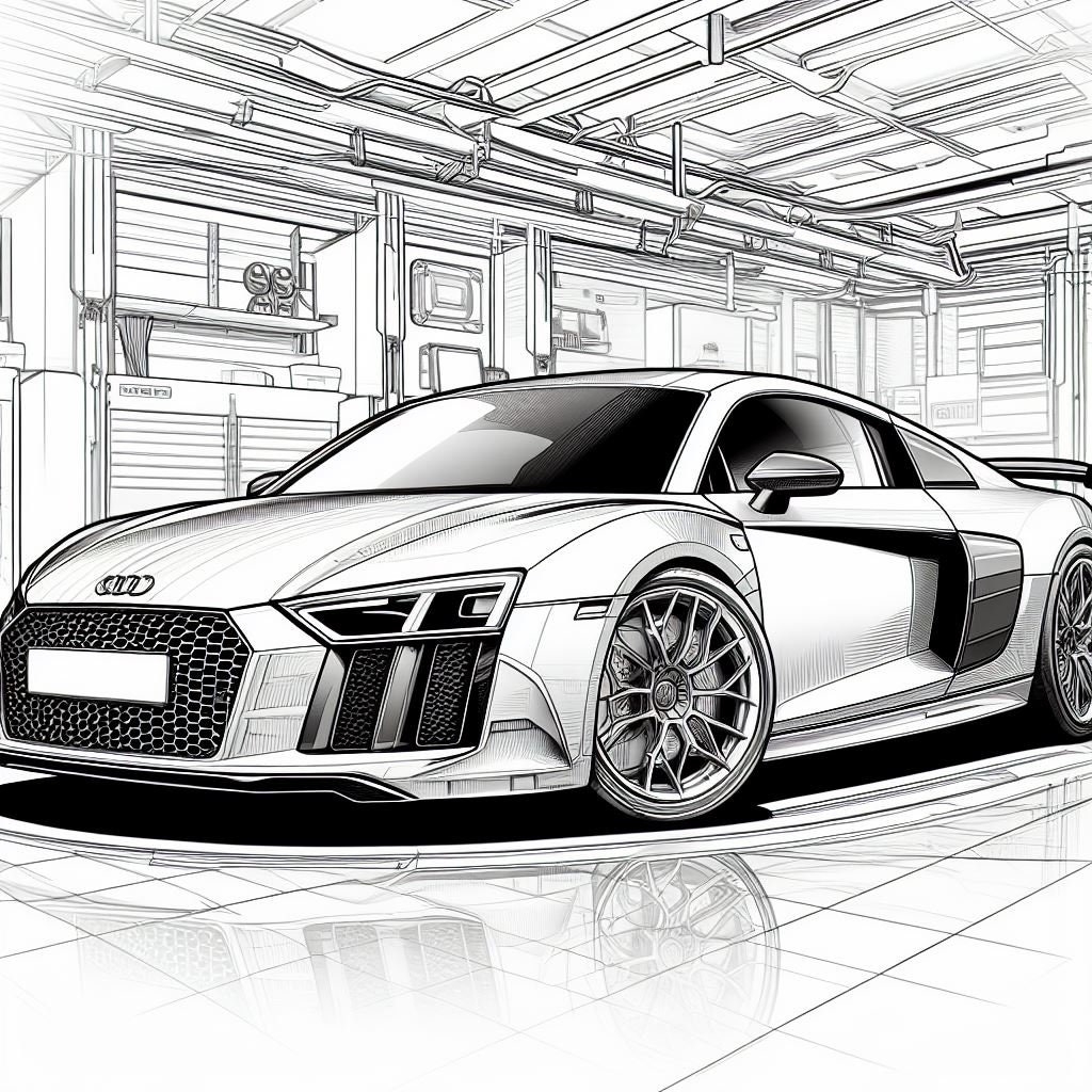 Audi R8 20 Coloring Pages Etsy