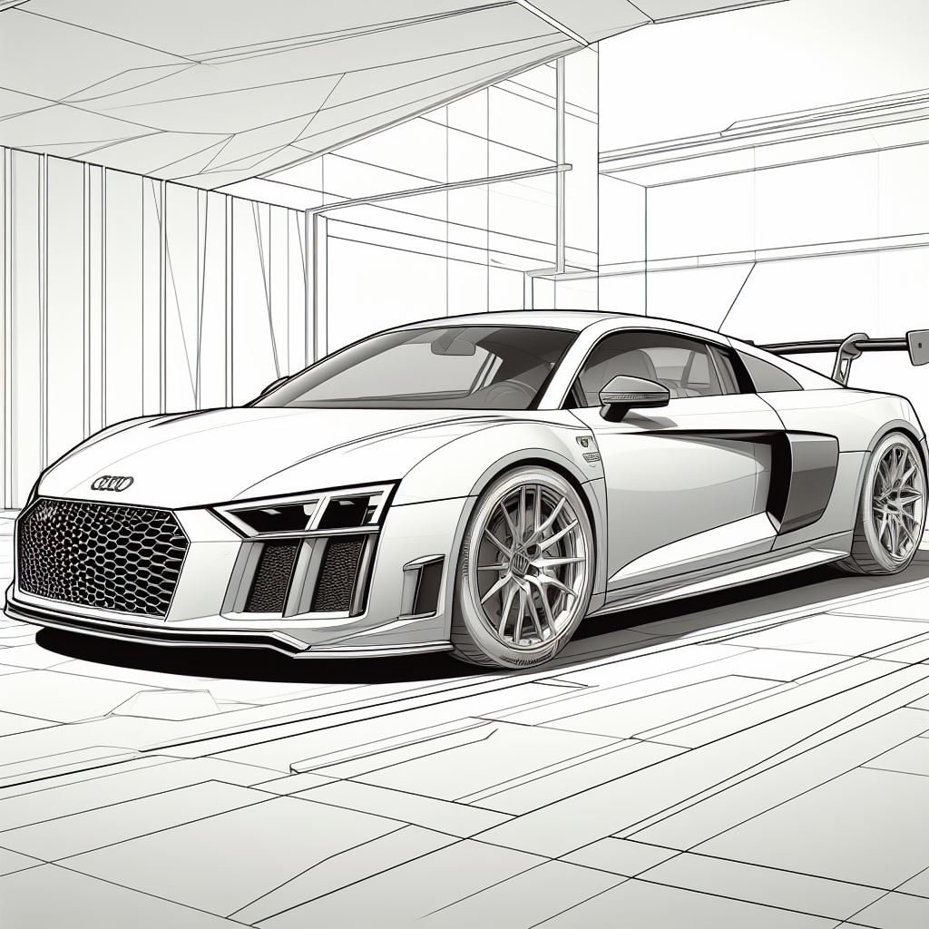 Audi R8 20 Coloring Pages Etsy