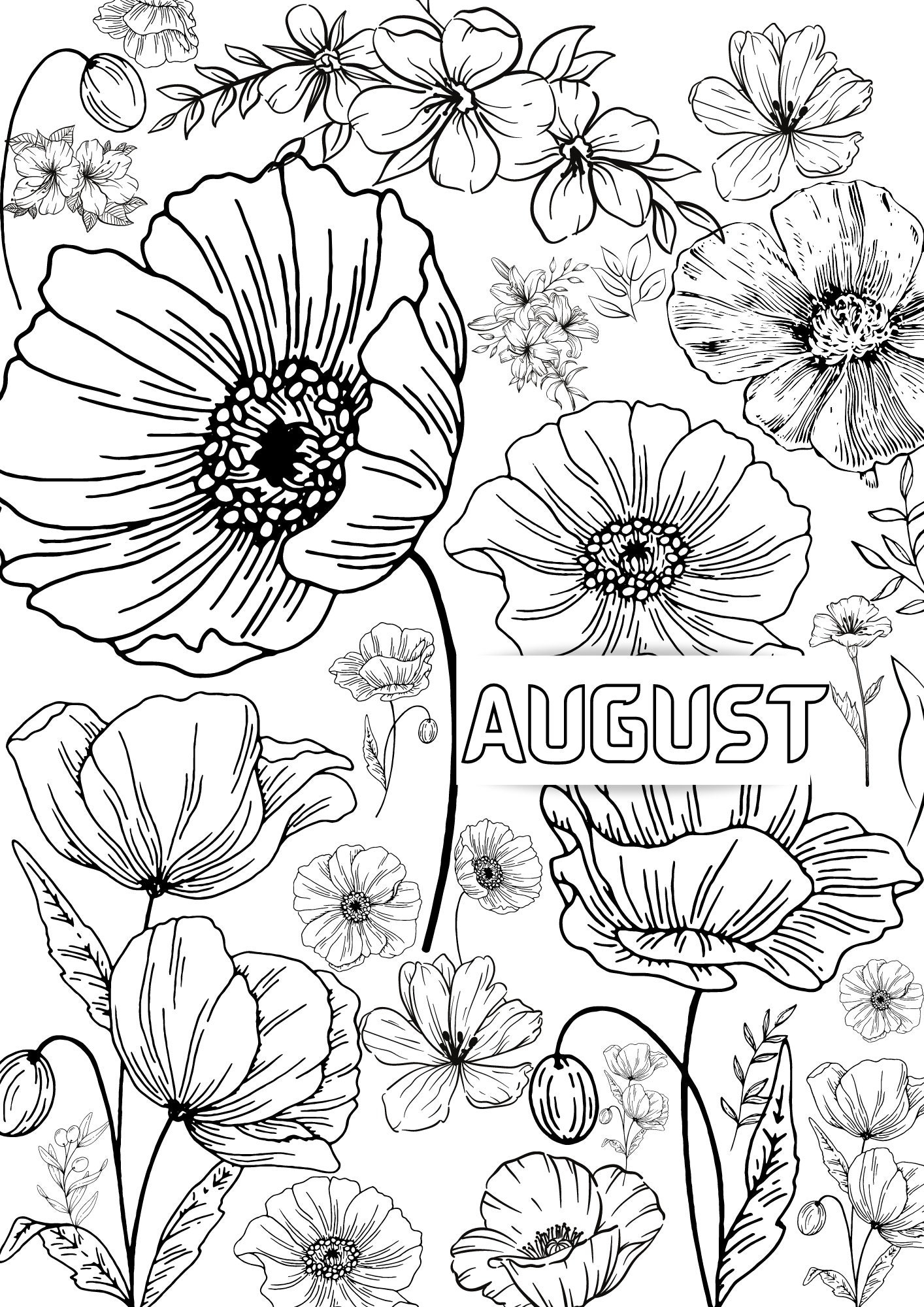 August Coloring Pages