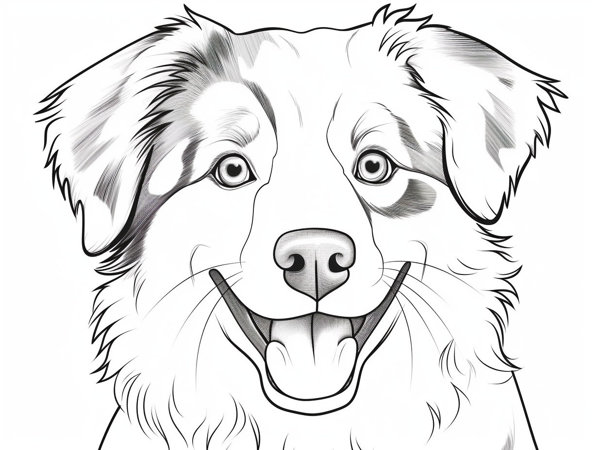 Australian Shepherd Coloring Fun Coloring Page