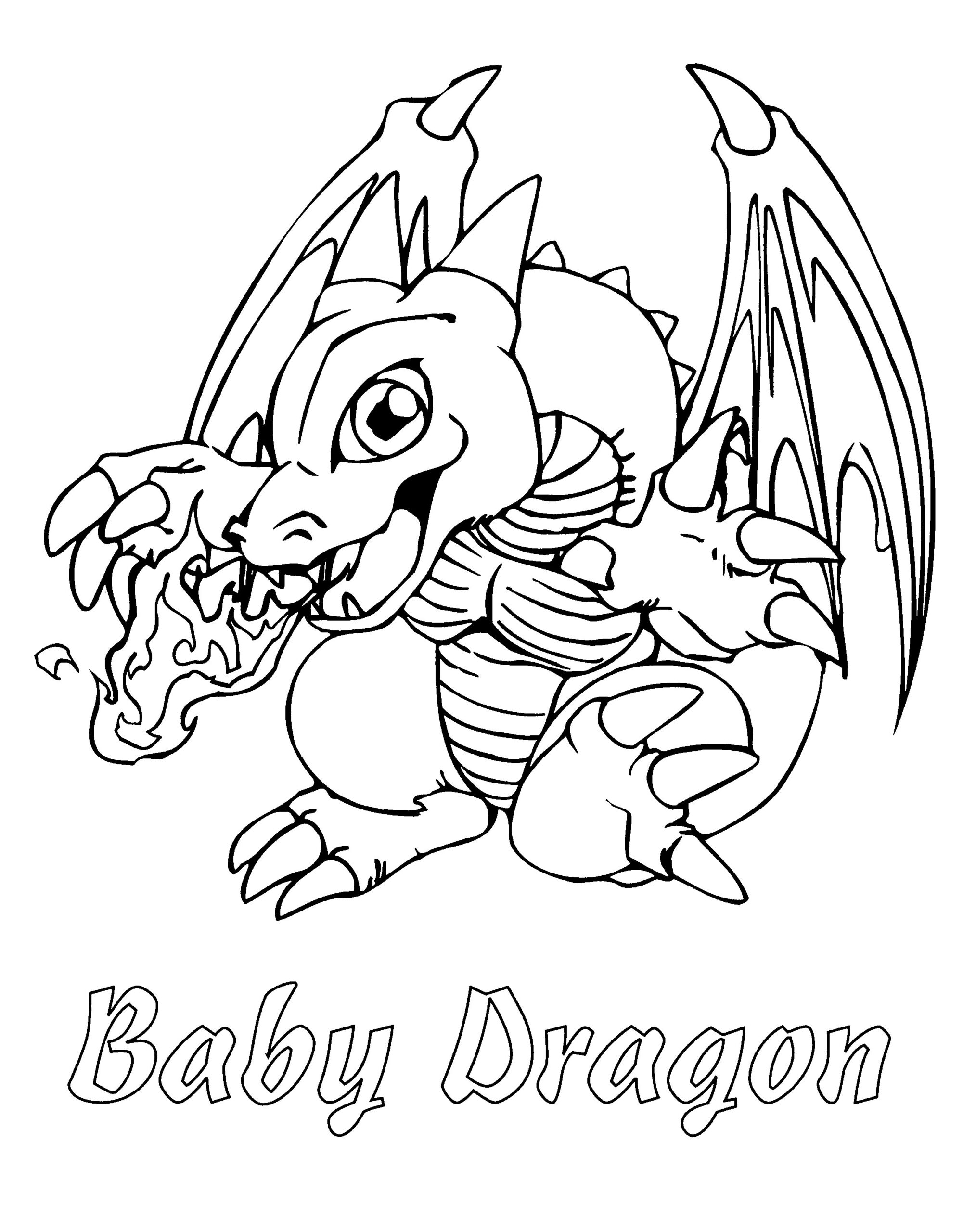 Cute Dragon Coloring Page