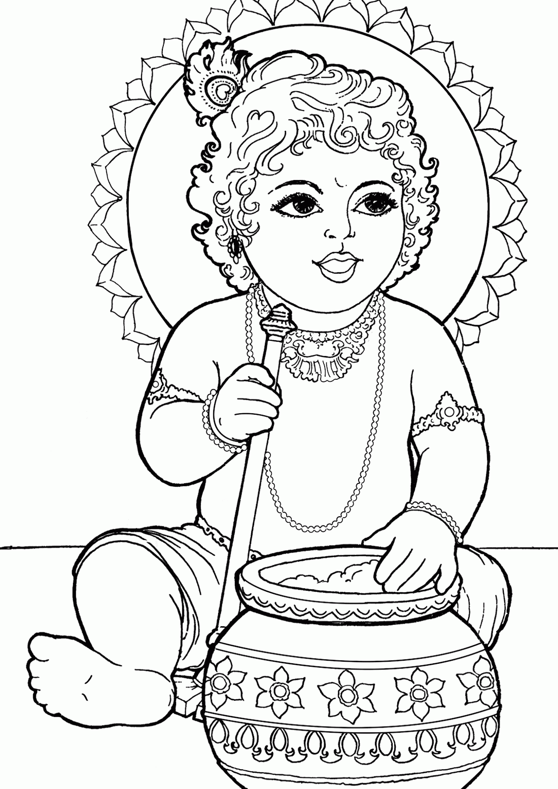 Baby Krishna Coloring Book To Print