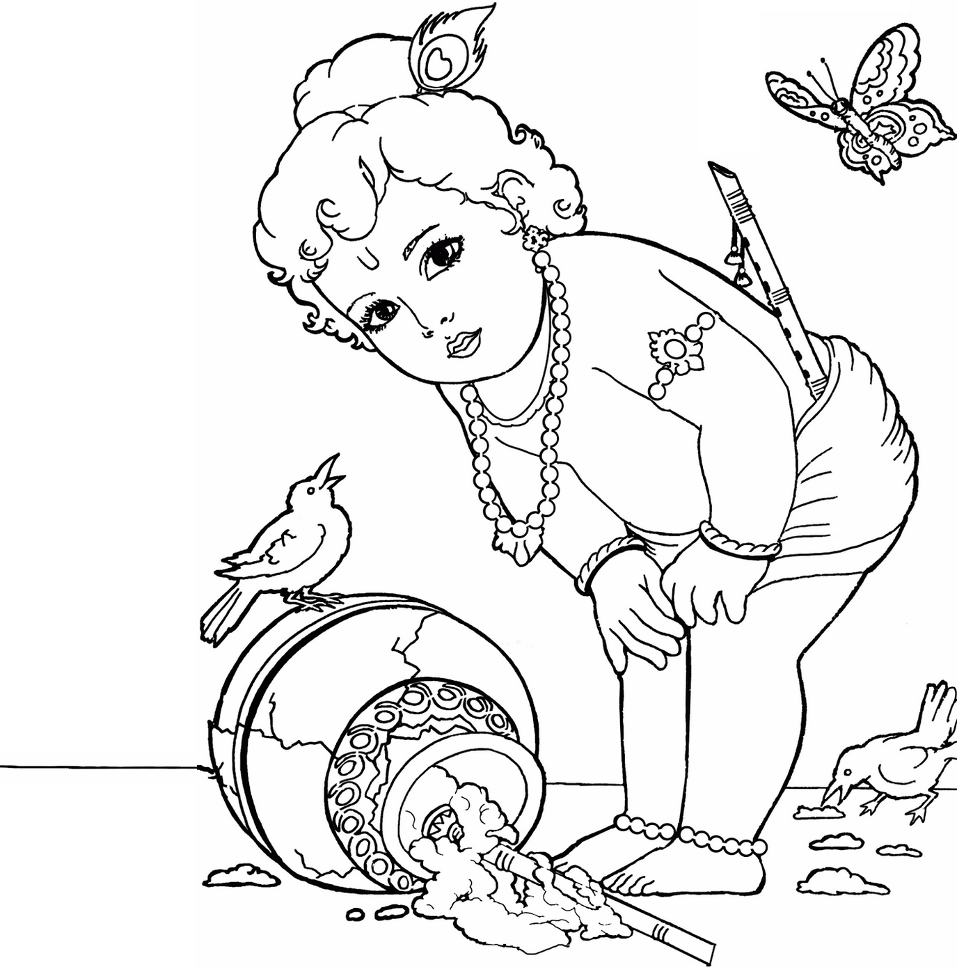Baby Krishna Drawing Picture