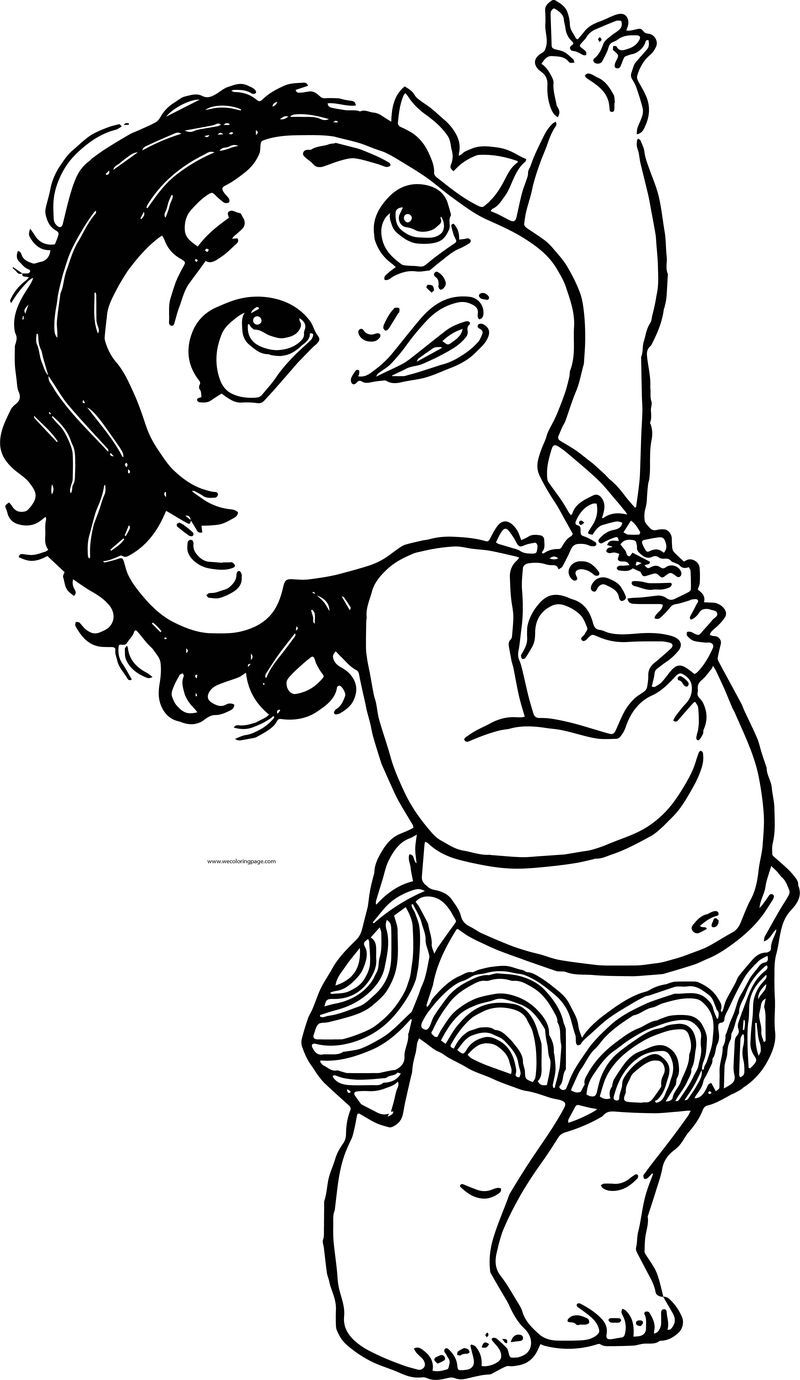 Baby Moana With Wave Coloring Page Free Printable Coloring Pages For Kids Images And Photos Finder
