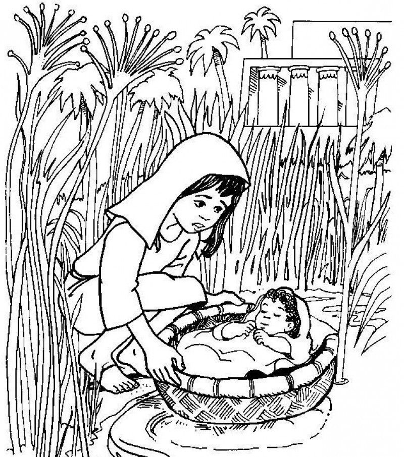 Baby Moses Coloring Pages Coloring Home