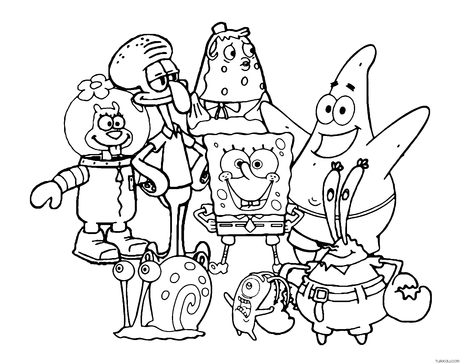 Baby Spongebob And Patrick And Squidward Coloring Pages