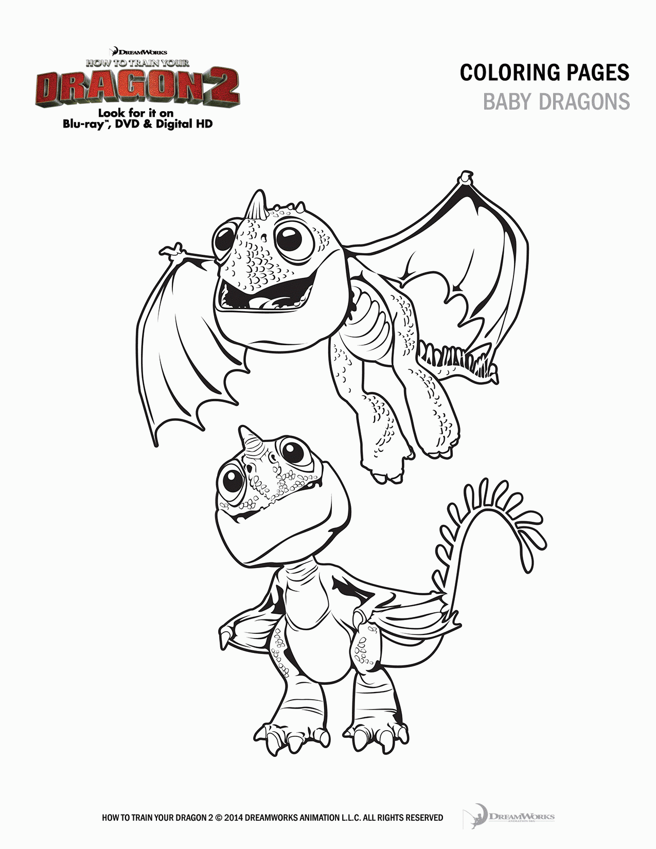 Baby Toothless Coloring Pages