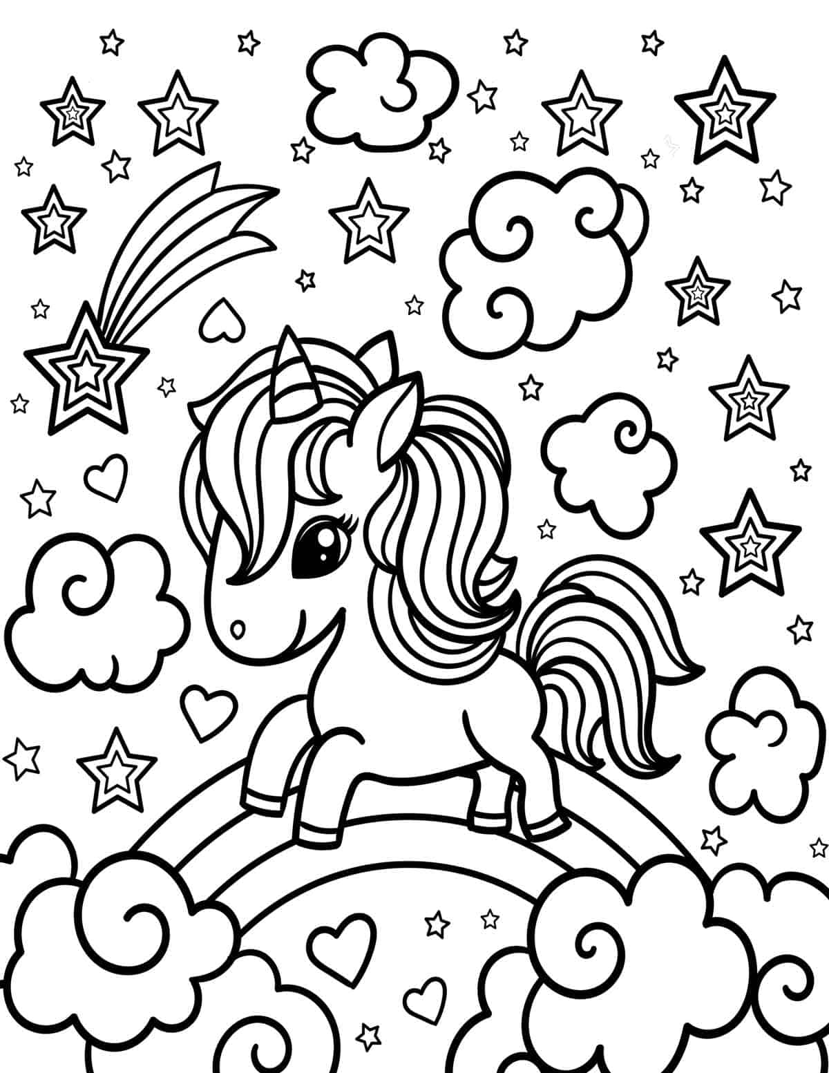 Baby Unicorns Coloring Pages