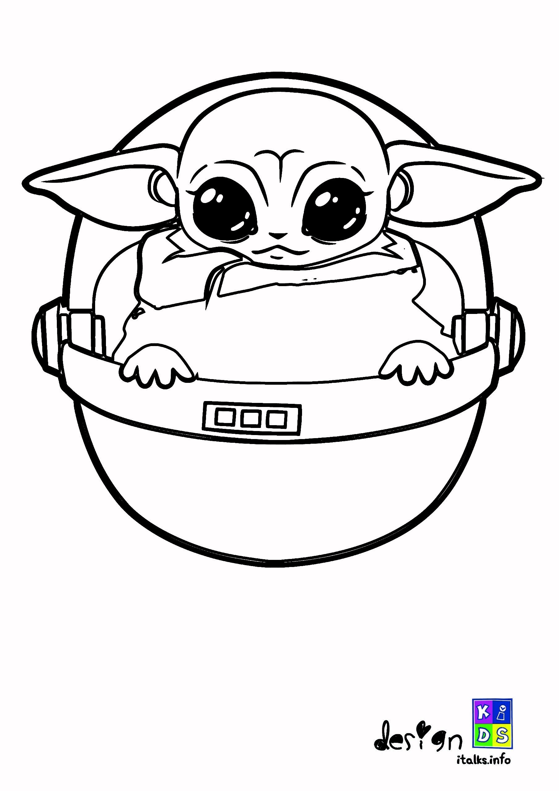 Baby Yoda Printable Coloring Pages