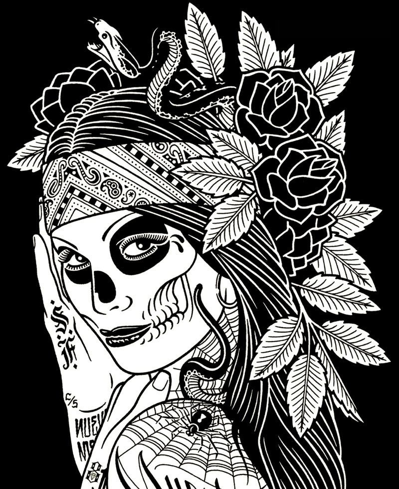 Badass Skull Coloring Pages
