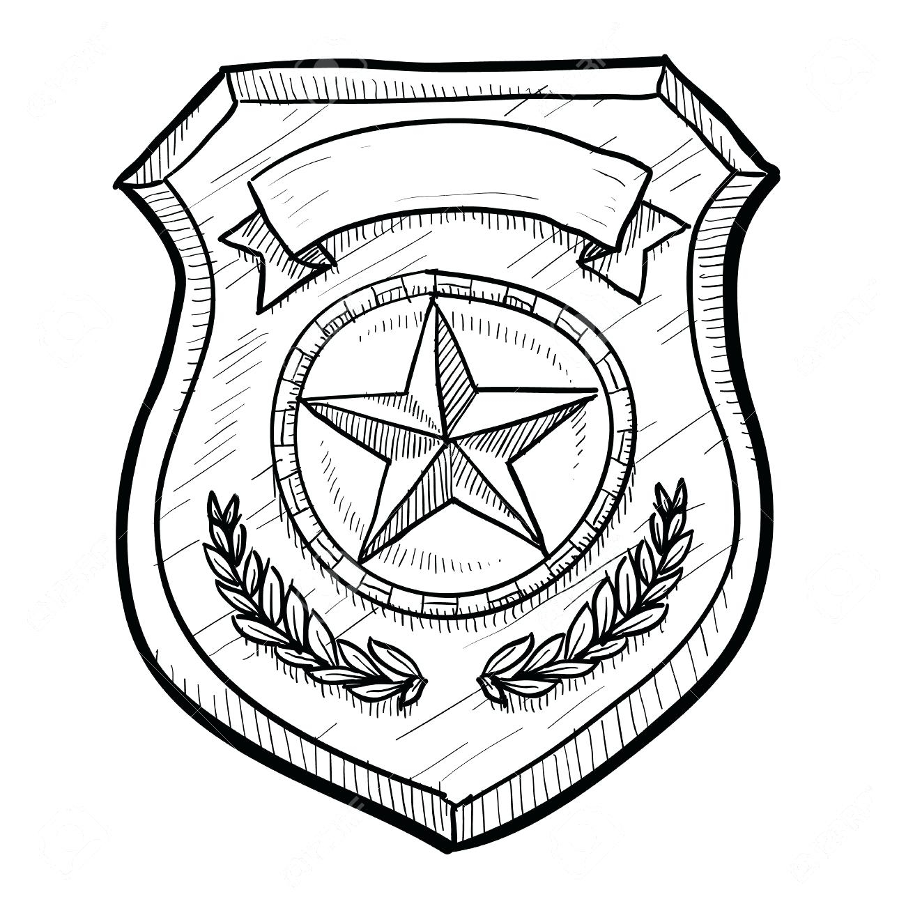 Police Badge Coloring Page