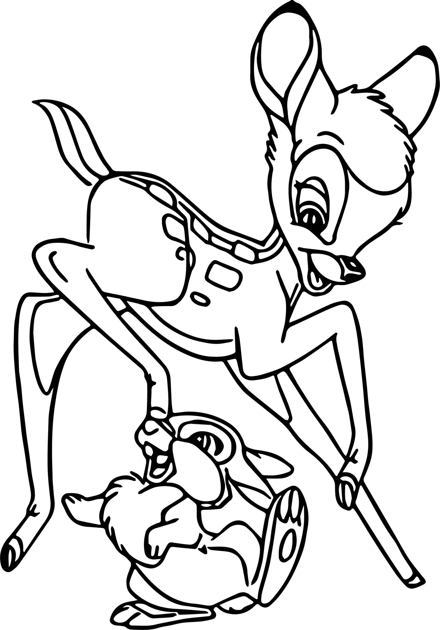 Bambi Thumper And Bunny Happy Coloring Pages Wecoloringpage