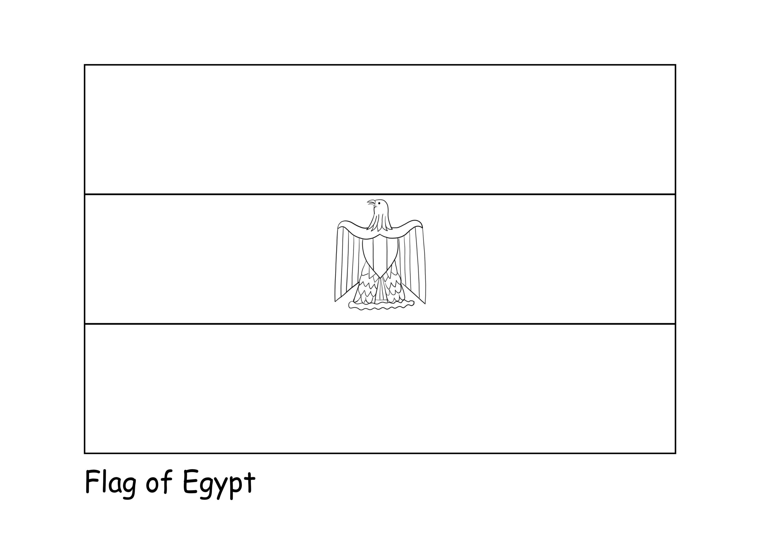 Bandera De Egipto Para Colorear E Imprimir Gratis