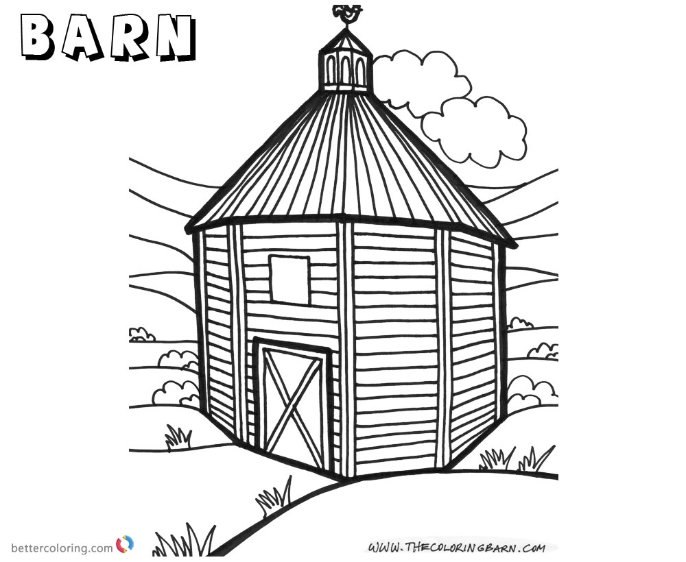 Barn Coloring Pages Tall Barn With A Door And A Window Free Printable Coloring Pages