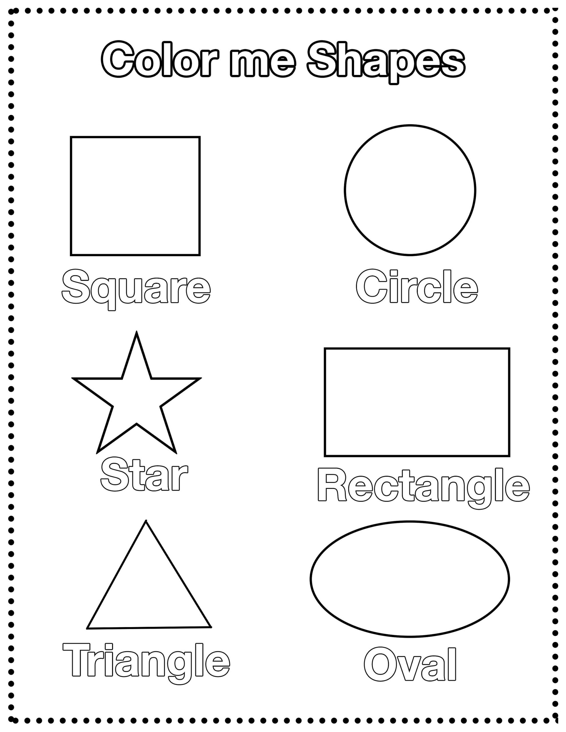 Shapes Coloring Pages For Preschoolers