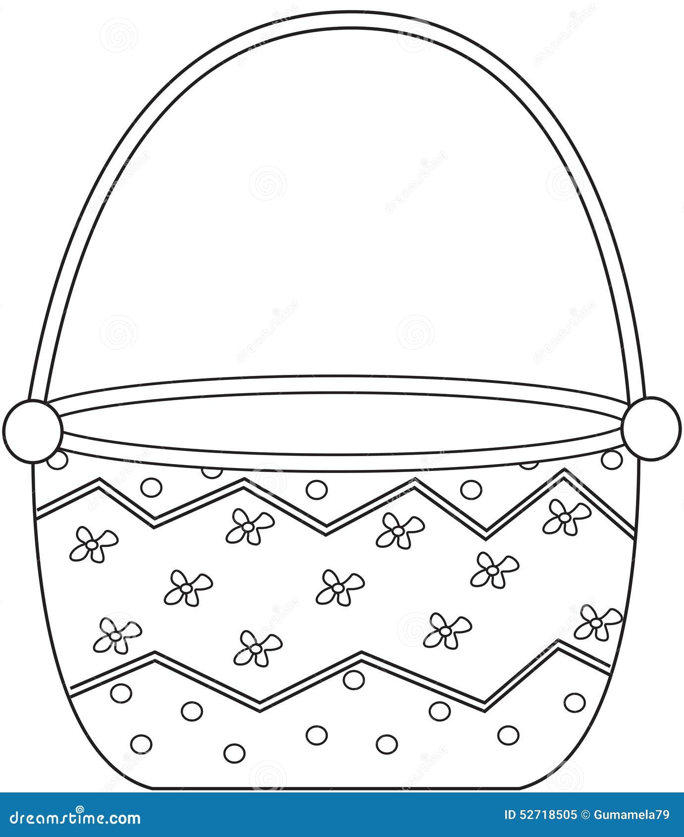 Basket Coloring Page Stock Illustration Illustration Of Coloring 52718505