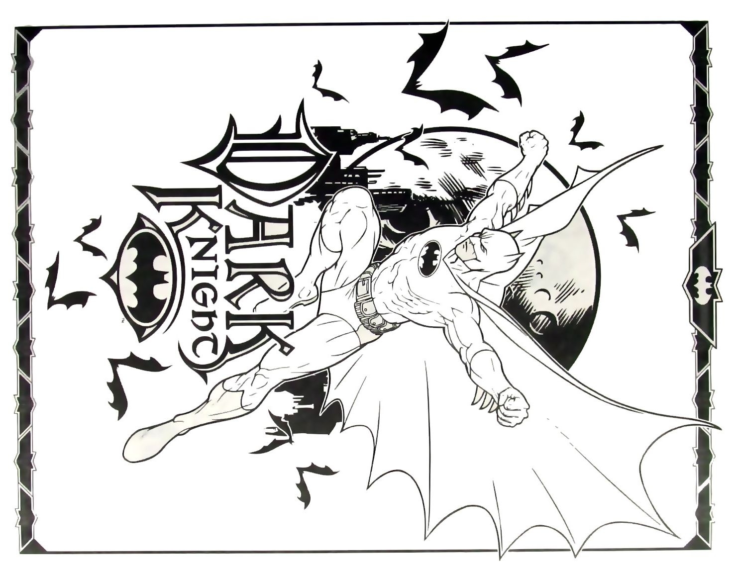 Batman The Dark Knight Coloring Book Page Printable Batman The Dark Knight Coloring Book