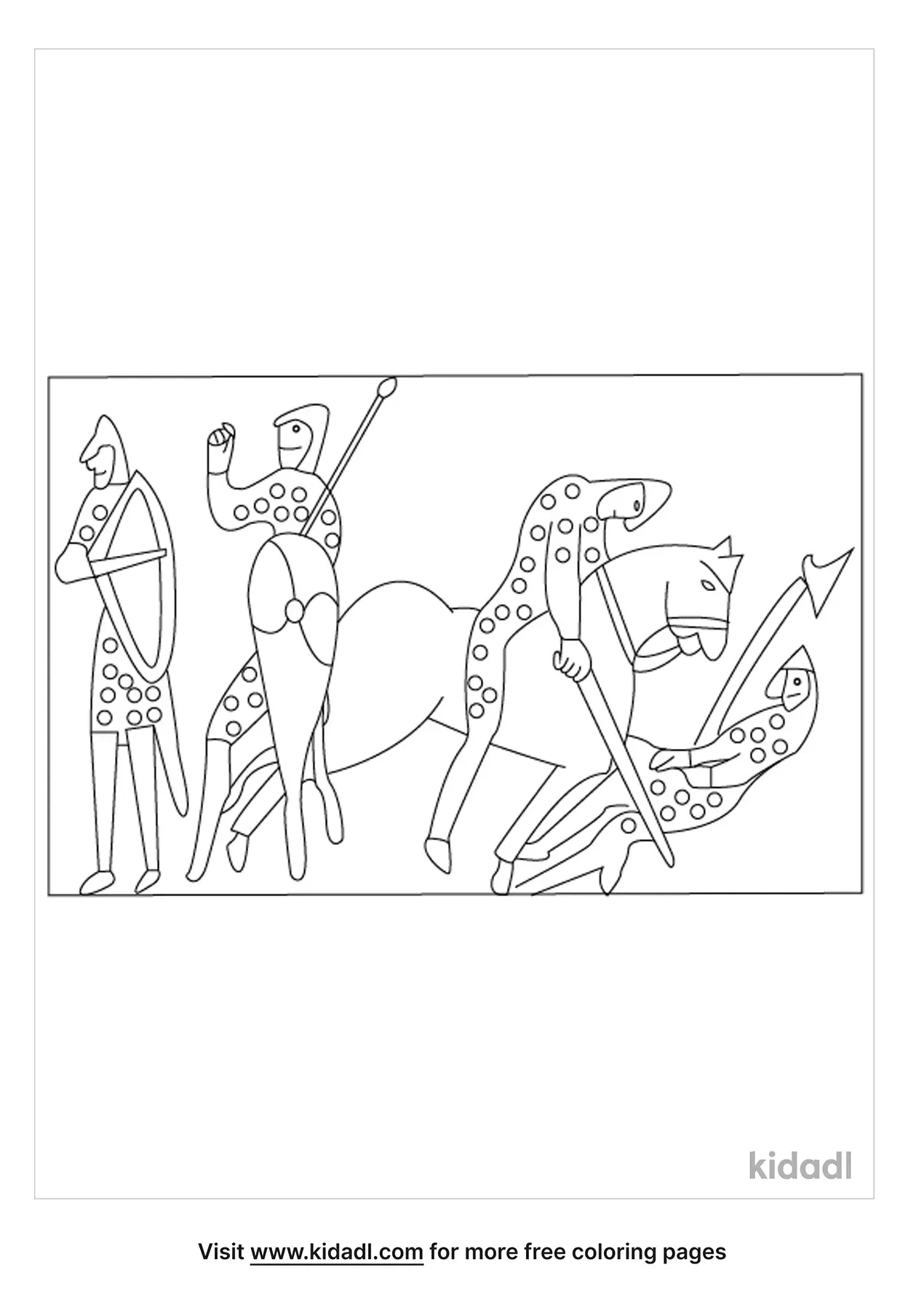 Bayeux Tapestry Coloring Pages Free Sketch Coloring Page