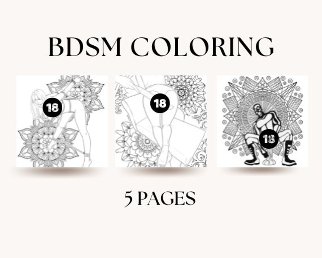 BDSM Erotic Coloring Pages BDSM Coloring Pages Adult Coloring Pages Digital Copy 5 Pages Bondage