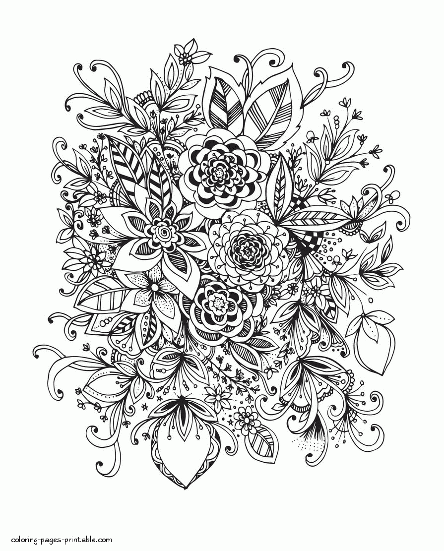 Adult Coloring Page Flower