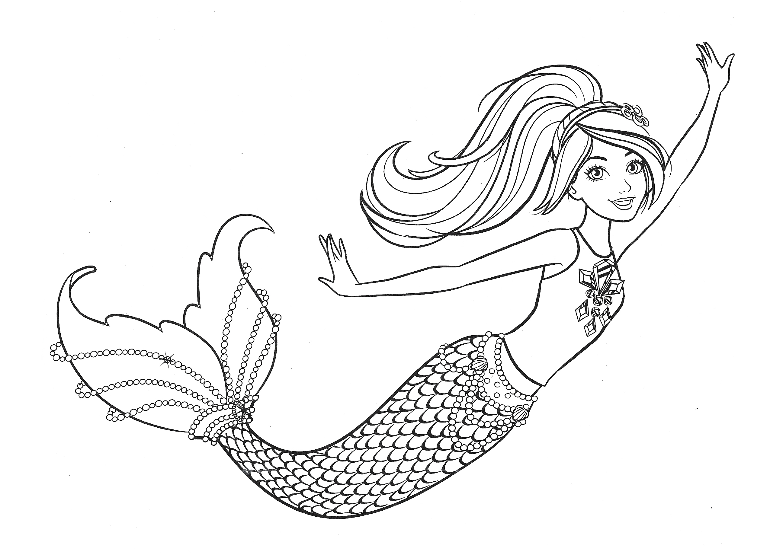 Beautiful Mermaid Barbie Coloring Pages YouLoveIt
