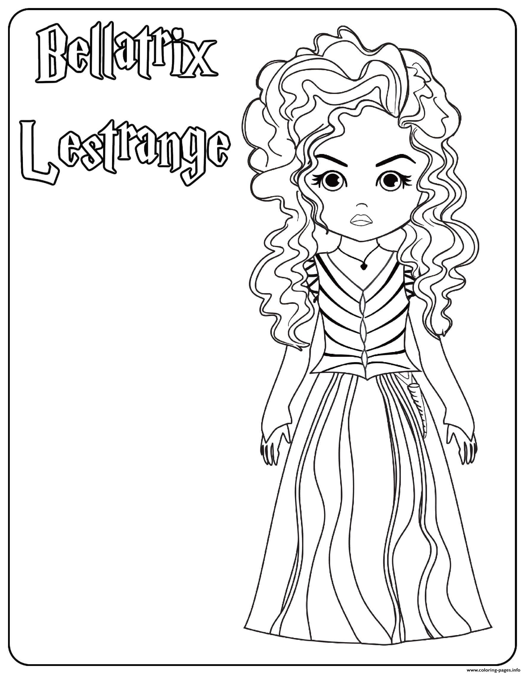 Bellatrix Lestrange Coloring Page Printable