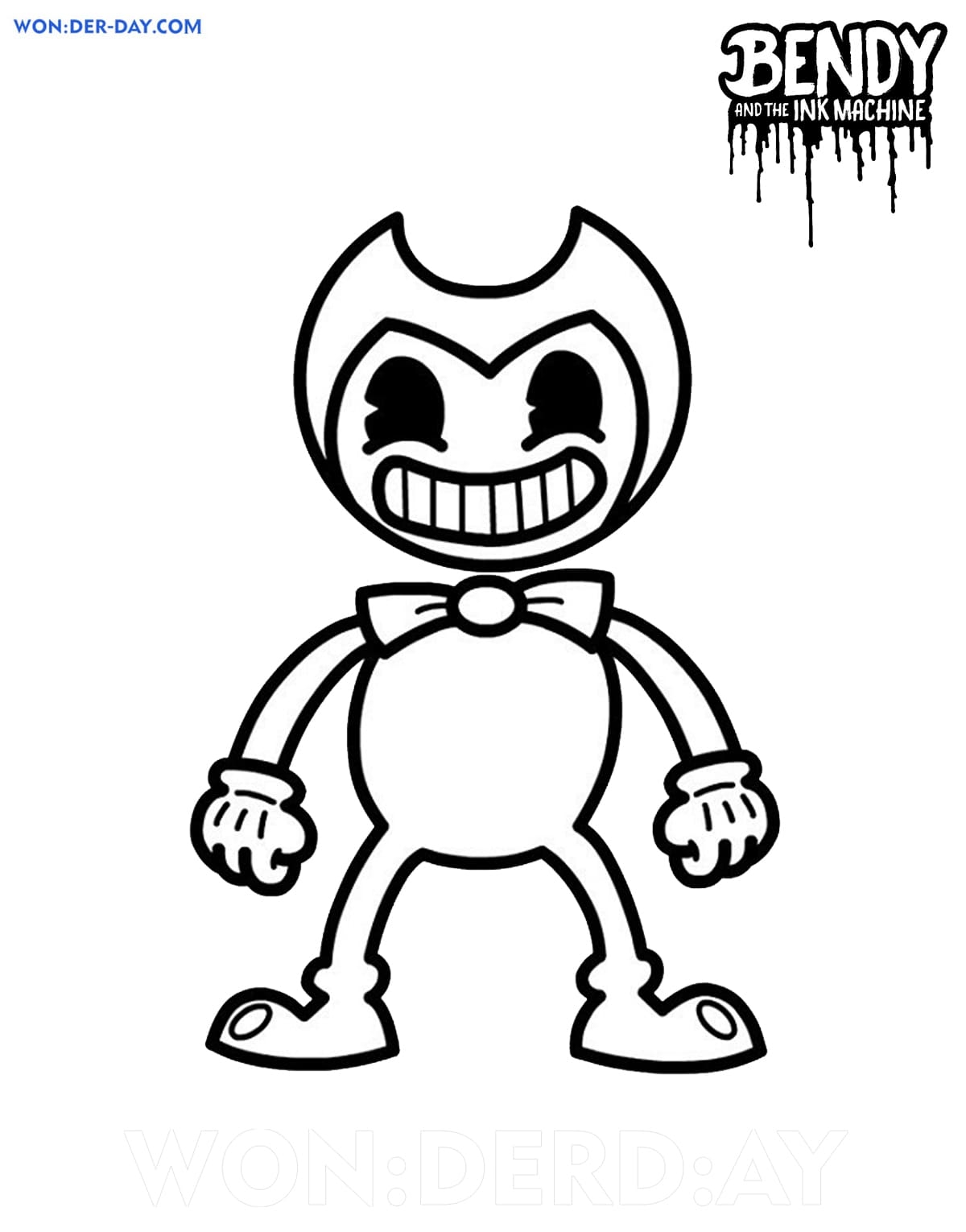 Bendy And The Ink Machine Coloring Pages Wonder Day