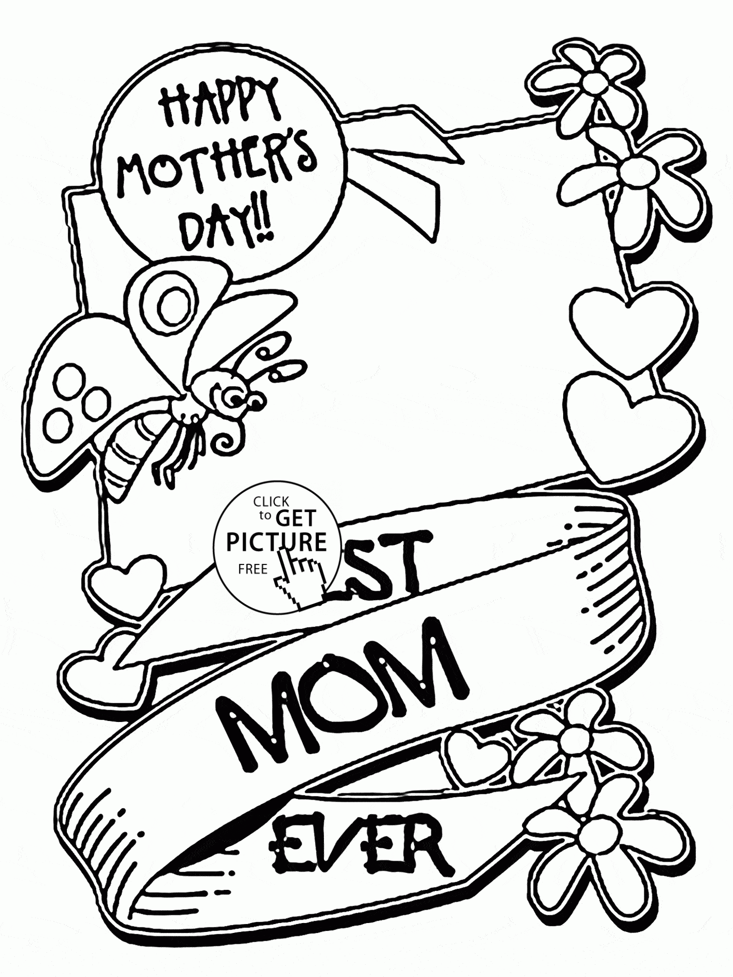 Best Mom Ever Mother S Day Coloring Page For Kids Coloring Pages Printables Free Wuppsy