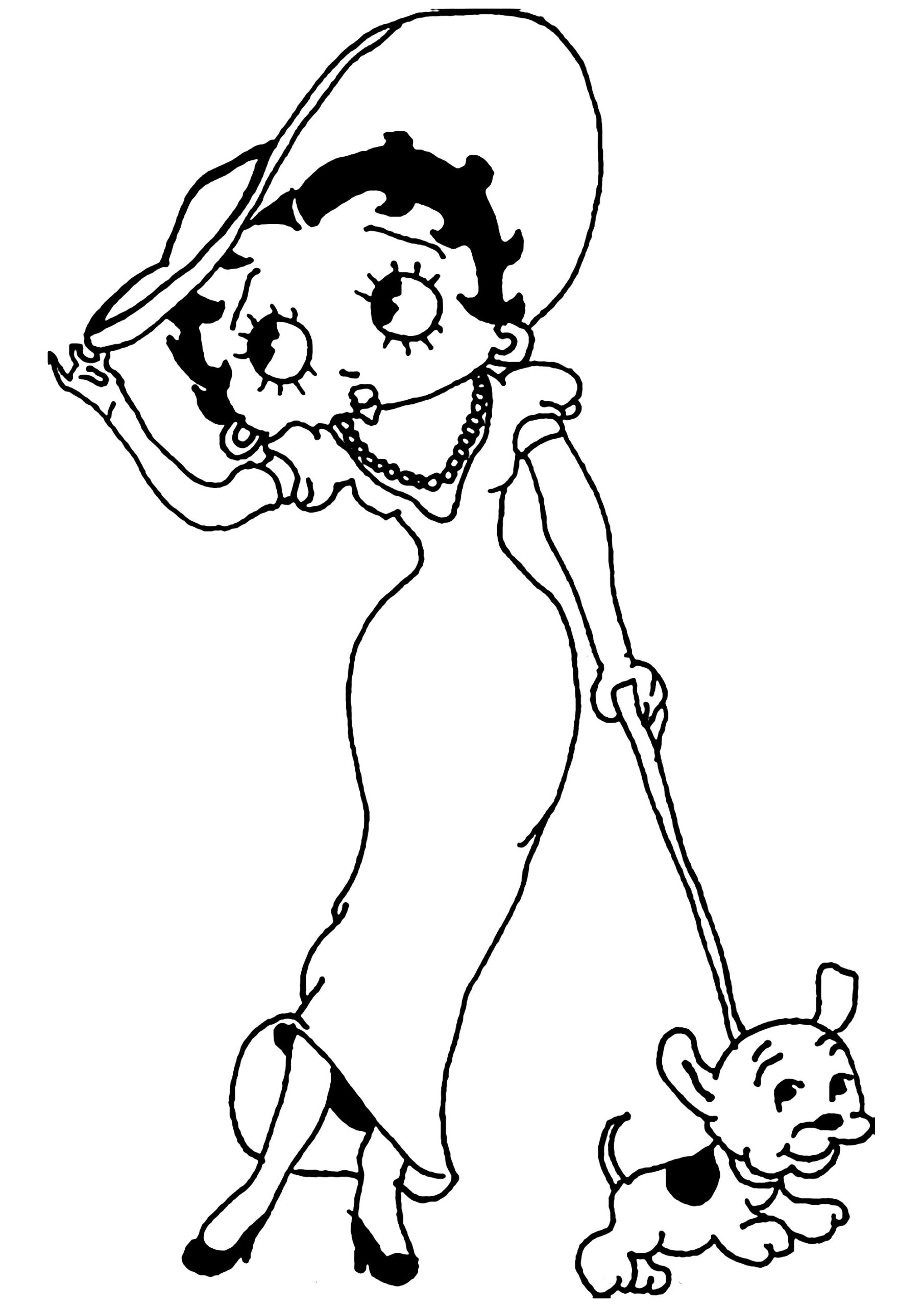 Betty Boop Coloring Page To Print For Kids Betty Boop Coloring Pages For Kids