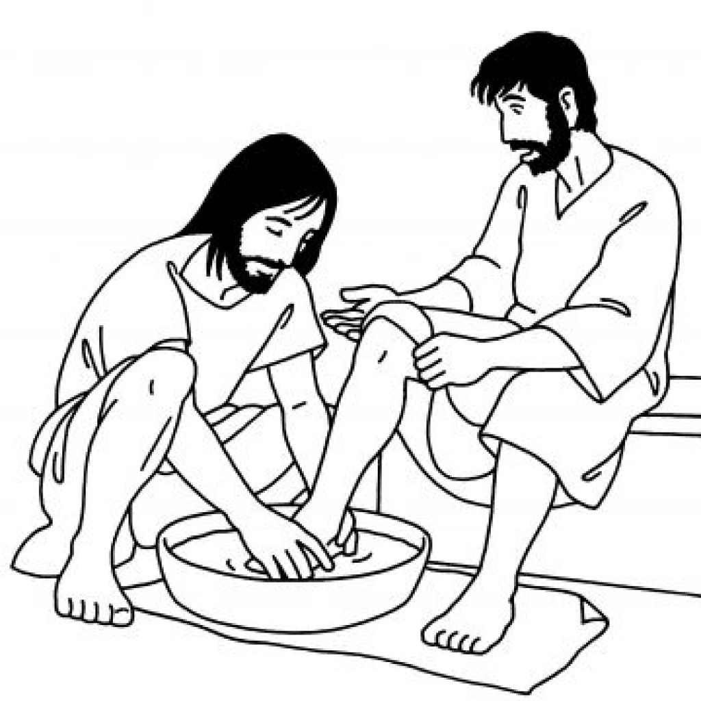 Bible Coloring Pages Jesus Washes Disciples Feet 400 309 Homemade Creations