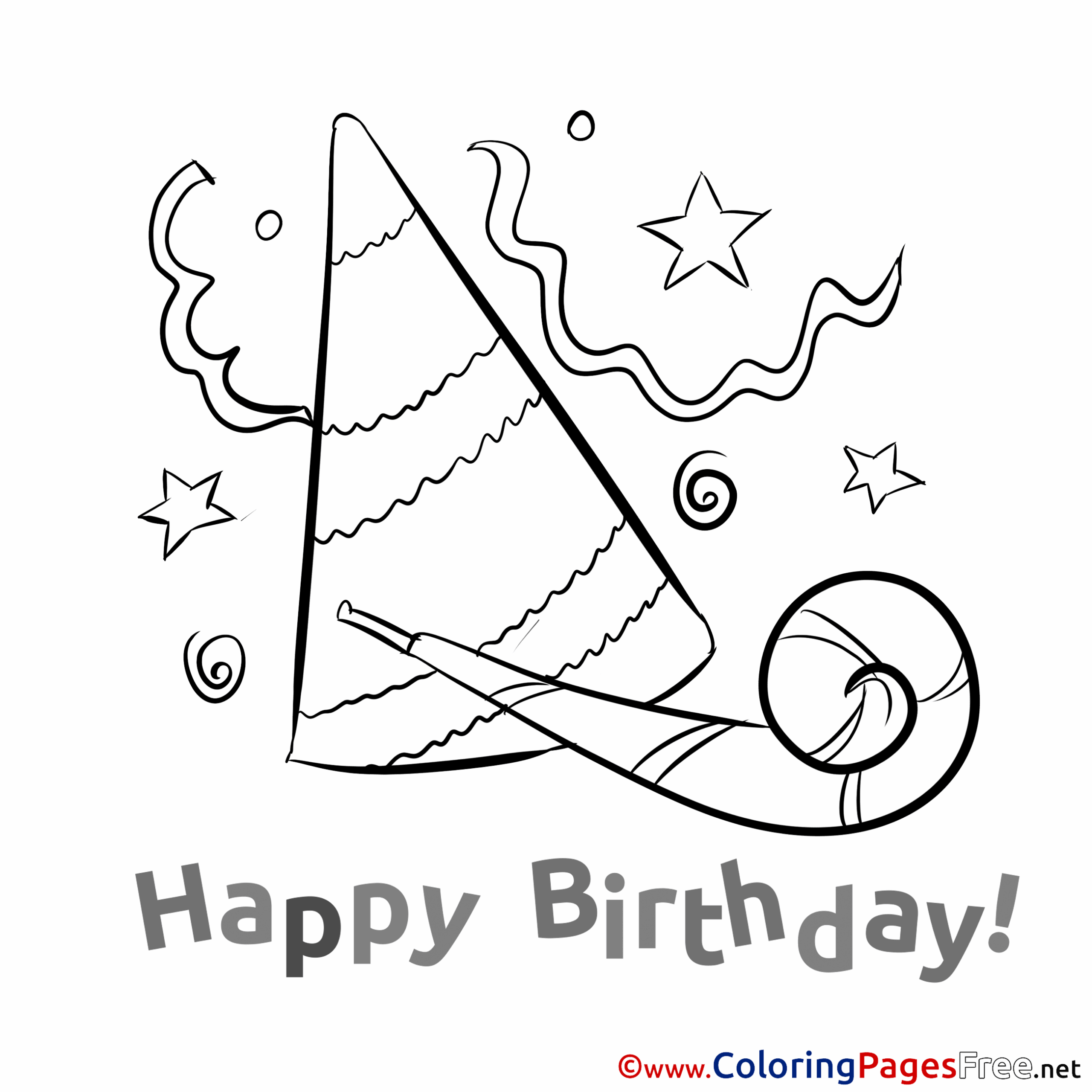 Birthday Hat Coloring Page