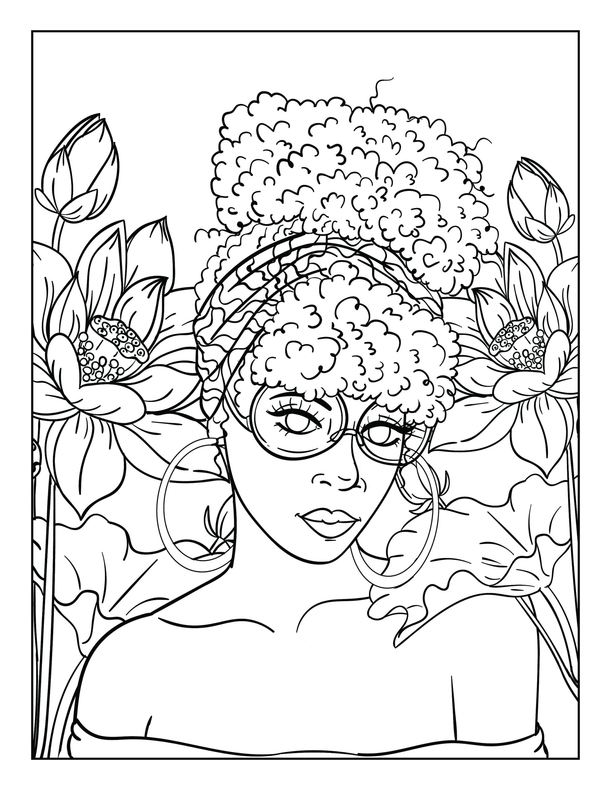 Black Girl Magic Black Gril Coloring Page Natural Hair Printable Coloring Pages Etsy Canada