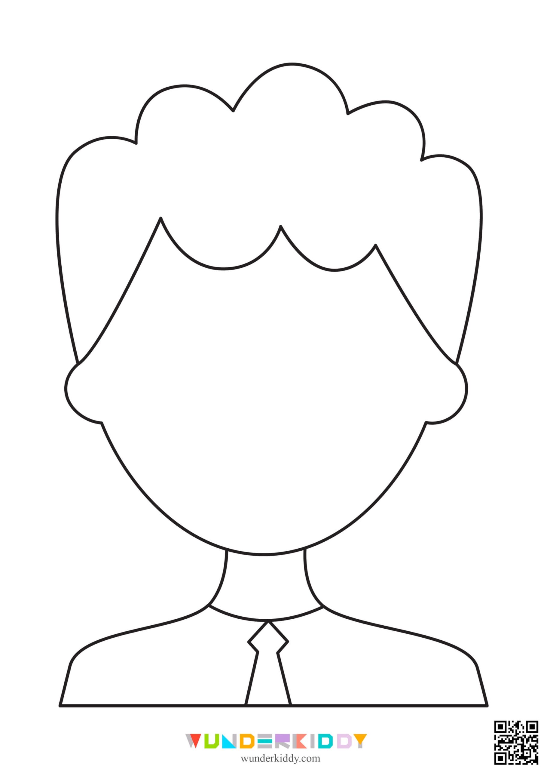 Blank Face Boy Coloring Page
