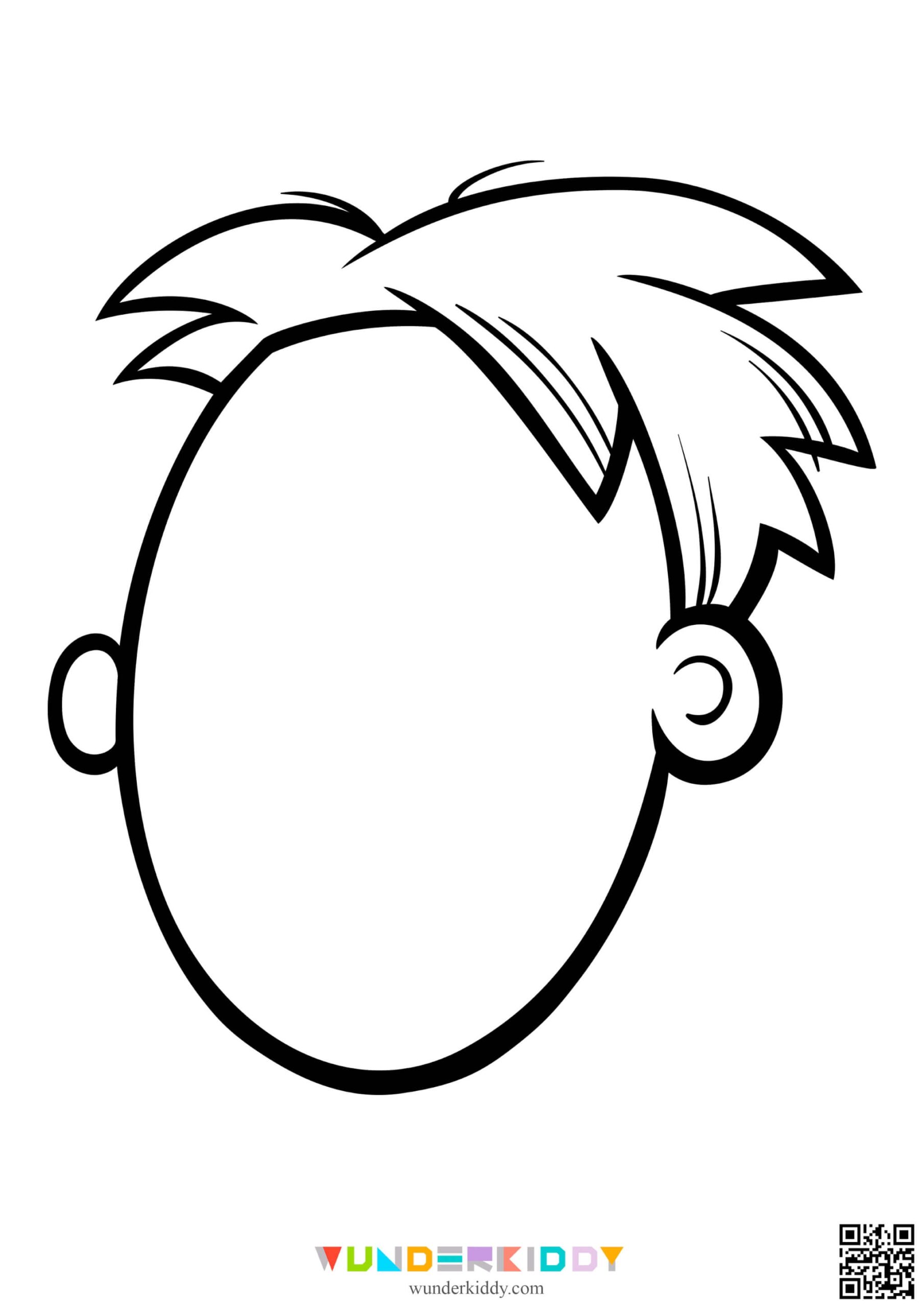 Blank Face Boy Coloring Page