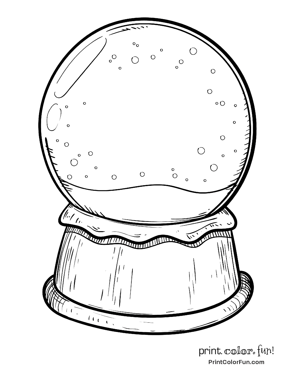 Blank Snow Globe Coloring Page Print Color Fun