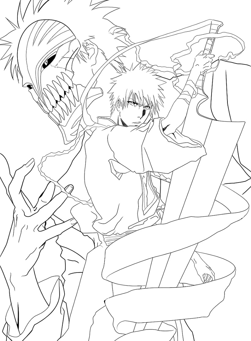 Bleach Ichigo Kurosaki Coloring Page Anime Coloring Pages