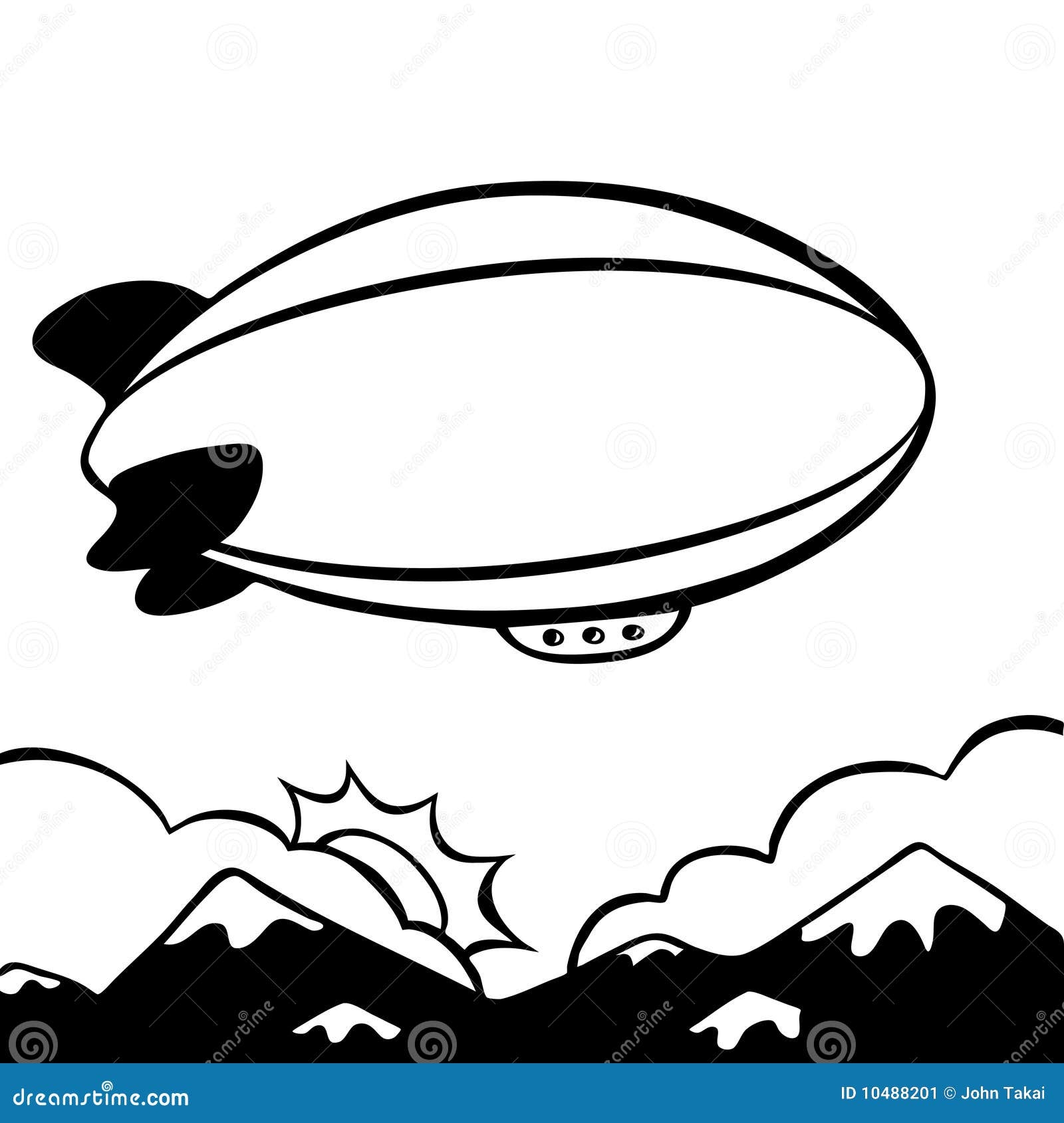 Blimp Coloring Page For Kids Vintage Zeppelin Vector Illustration CartoonDealer 229958830