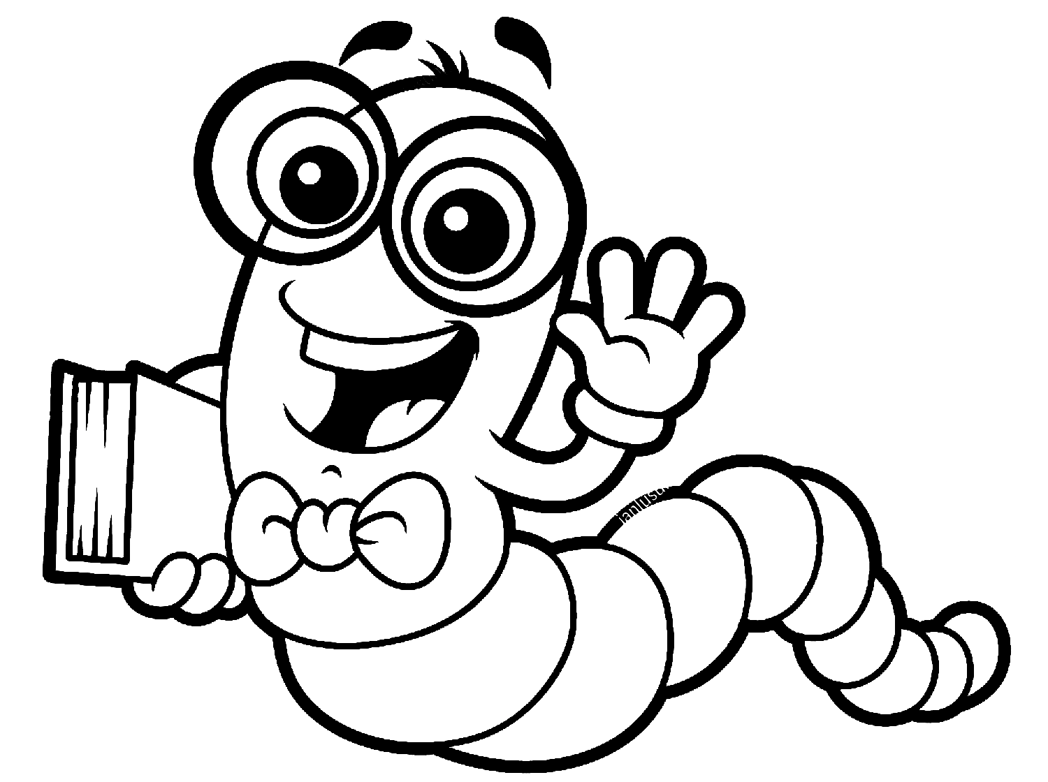 Bookworm Coloring Page Pages Sketch Coloring Page