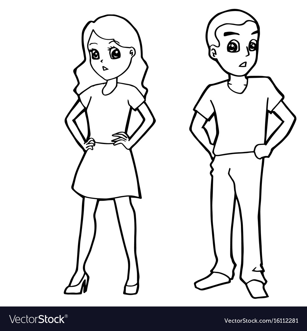 Boy Standing Coloring Page