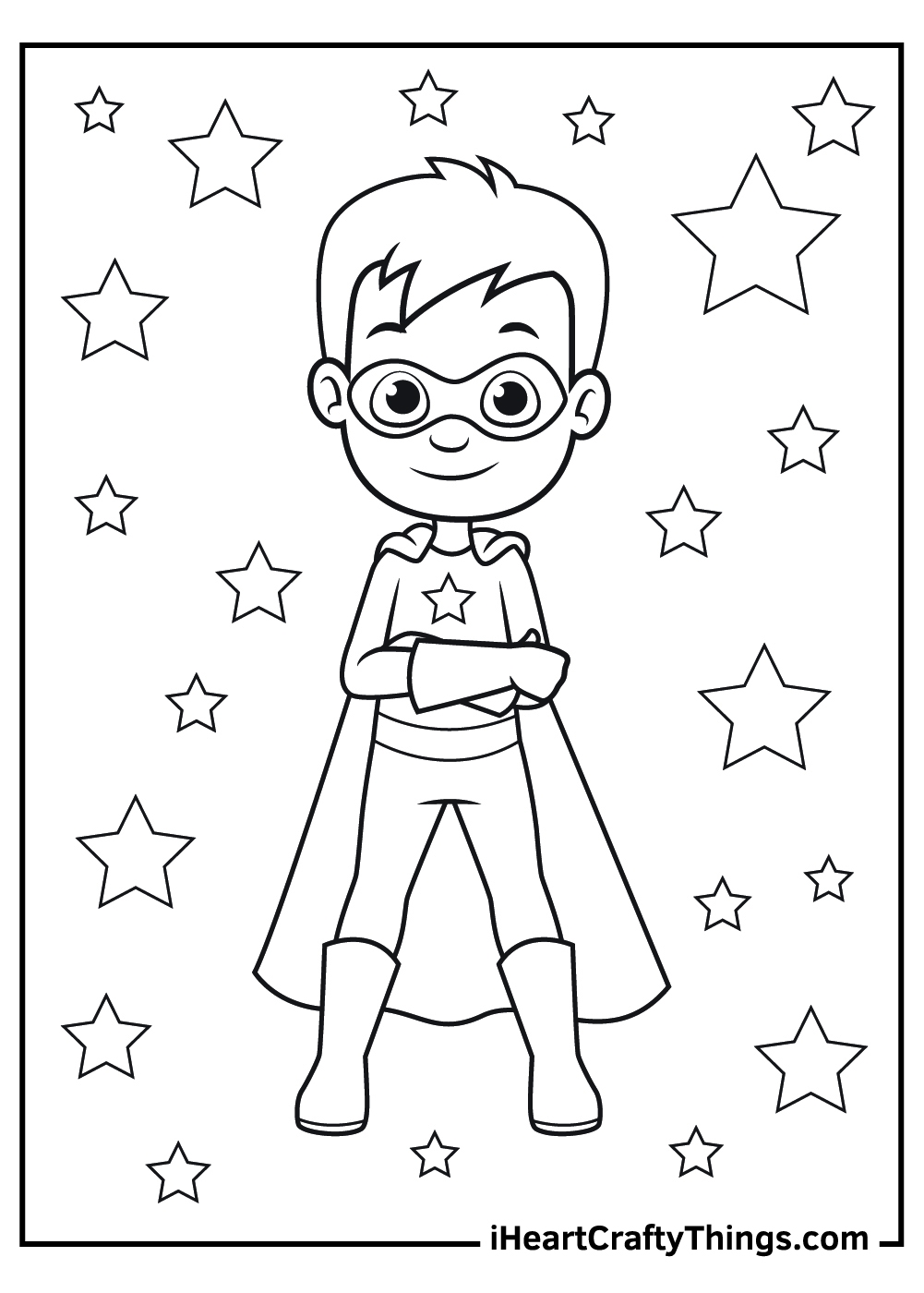 Boy Superhero Coloring Page