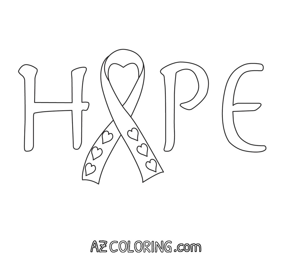 Breast Cancer Ribbon Coloring Page